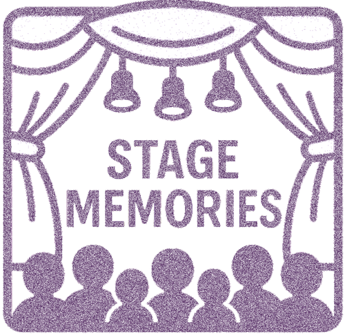 Stage Memories logo with stage curtains, lights, and audience silhouettes.
